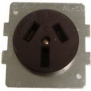 ABB Midwest Electric BR Series Single RV Receptacles 50 A 125/250 V 3P3W 10-50R Specification Black