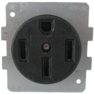 ABB Midwest Electric BR Series Single RV Receptacles 50 A 125/250 V 3P4W 14-50R Specification Black