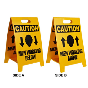 Brady B-120 Machine & Operational Safety Signs 20 x 12 in Caution- Men Working Above/ Caution- Men Working Below Aluminum Black/Yellow