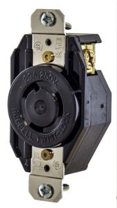 Hubbell Wiring Locking Single Receptacles 20 A 250 V 2P3W L6-20R Select Spec™ Hubbell-Pro™ Twist-Lock®