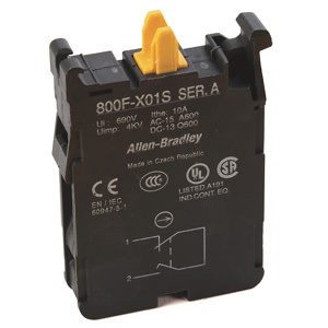 Rockwell Automation 800F Series Contact Blocks Black Self-monitoring 22 mm Latch Mount