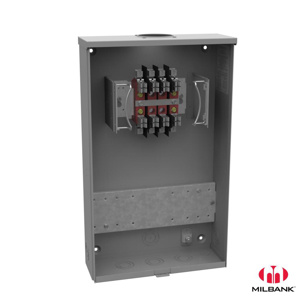 <em class="search-results-highlight">Milbank</em> No Bypass Ringless Meter Sockets 20 A 600 VAC OH/UG 8 Jaw 1 Position 3 Phase Ground Lug Small Hub
