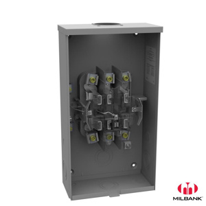 <em class="search-results-highlight">Milbank</em> No Bypass Ringless Meter Sockets 125 A 600 VAC OH 7 Jaw 1 Position 3 Phase Triplex Ground Small Hub