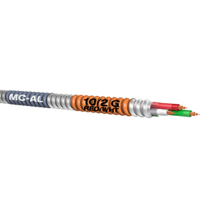 MC - AC - HCF Cable Aluminum Interlocked Armor MC Cable 12 AWG 2 Conductor 120 V Black, White 250 ft Coil Solid