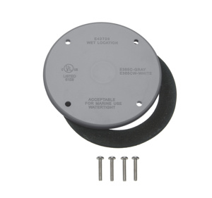ABB Thomas & Betts Weatherproof Round Outlet Box Covers Blank 4 in Gray