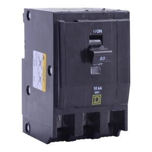 Square D QO™ Series Molded Case Plug-in Circuit Breakers 80 A 120/240 VAC 10 kAIC 3 Pole 3 Phase