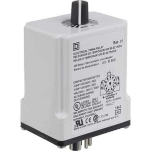 Square D Class 9050 JCK Plug-in Timing Relays 120 VAC, 110 VDC 10 A 0.10 - 10.00 sec DPDT