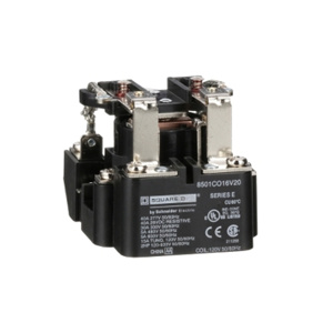 Square D 8501C Open Frame Heavy Duty Power Relays 30 A DPDT, 2 NO, 2 NC 24 VAC