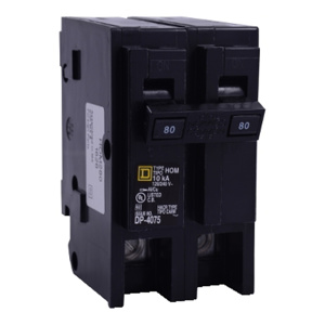 Square D Homeline™ HOM Series Molded Case Plug-in Circuit Breakers 2 Pole 120 VAC 90 A