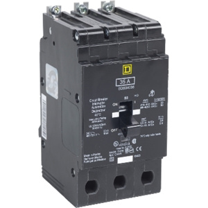 Square D EDB Series Molded Case Bolt-on Circuit Breakers 125 A 480Y/277 VAC 25 kAIC 3 3 Phase