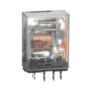 Square D 8501R Harmony™ Miniature Plug-in Ice Cube Relays 120 VAC Square Base 5 Blade 15 A SPDT