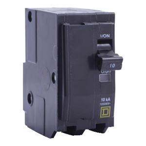 Square D QO™ Series Molded Case Plug-in Circuit Breakers 10 A 120/240 VAC 10 kAIC 2 Pole 1 Phase