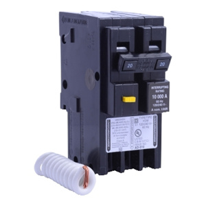 Square D Homeline™ HOM Series GFCI Molded Case Plug-in Circuit Breakers 2 Pole 120 VAC 20 A