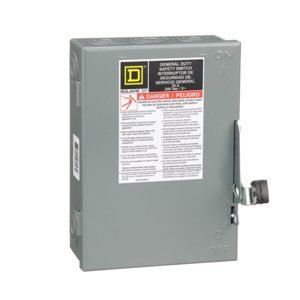 Square D D2 General Duty Single Phase Fused Disconnects 30 A NEMA 1 240 VAC