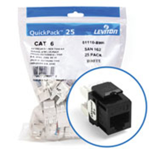 Leviton 61110-B-6 eXtreme™ QuickPort® Series Keystone Jack Inserts Black RJ45 Cat6