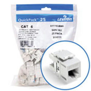 Leviton 61110-B-6 eXtreme™ QuickPort® Series Keystone Jack Inserts White RJ45 Cat6