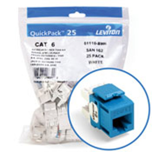 Leviton 61110-B-6 eXtreme™ QuickPort® Series Keystone Jack Inserts Blue RJ45 Cat6