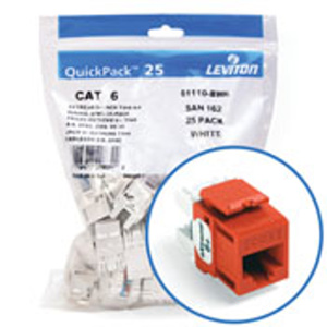 Leviton 61110-B-6 eXtreme™ QuickPort® Series Keystone Jack Inserts Orange RJ45 Cat6