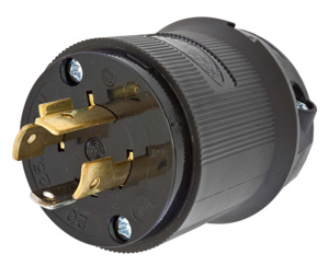 Hubbell Wiring Straight Locking Plugs 20 A 125/250 V 3P4W L14-20P Insulated Twist-Lock® Insulgrip® Dry Location