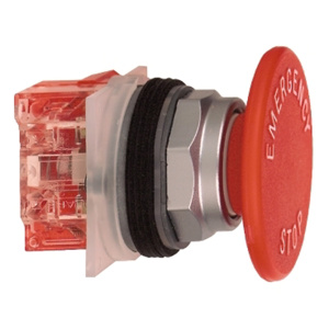 Square D Harmony™ 9001KR Momentary Push Button Operators 30 mm No Illumination Metallic Push Emergency Stop Red
