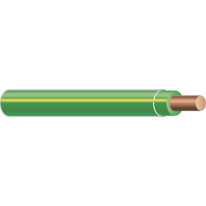 Generic Brand Solid Copper THHN Jacketed Wire 12 AWG 500 ft Carton Green with Yellow Stripe