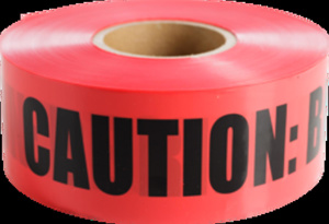 Minerallac Underground Hazard Tape Black on Red 3 in x 1000 ft Caution Buried Electrical Line