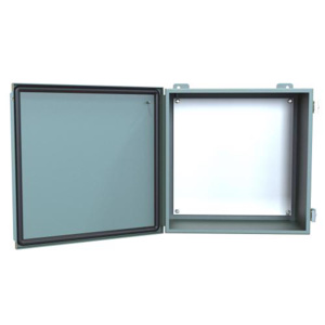 Hammond Manufacturing Wall Mount Continuous Hinge Weatherproof Junction Boxes 12 x 12 x 6 in Without Knockouts Gray NEMA 12/13