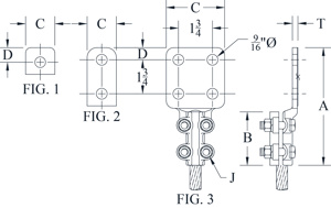 Sefcor FNCT Straight Bolted Bronze Terminals 6.0625 in Copper