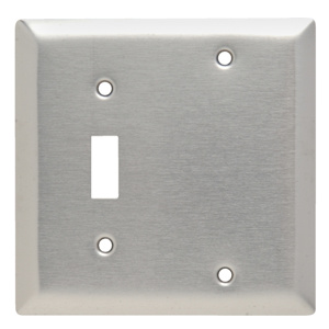 Pass & Seymour Standard Blank Toggle Wallplates 2 Gang Metallic Stainless Steel 302/304 Device