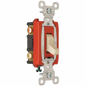 Pass & Seymour 3-Way, SPST Toggle Light Switches 20 A 120/277 V No Illumination Ivory