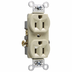 Pass & Seymour CR15 Series Duplex Receptacles 15 A 125 V 2P3W 5-15R Commercial Ivory