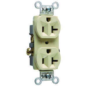 Pass & Seymour CR20 Series Duplex Receptacles Ivory 20 A 5-20R Commercial