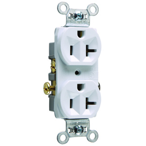 Pass & Seymour CR20 Series Duplex Receptacles White 20 A 5-20R Commercial