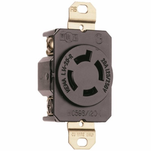 Pass & Seymour Turnlok® Series Locking Receptacles L14-20R Black/White