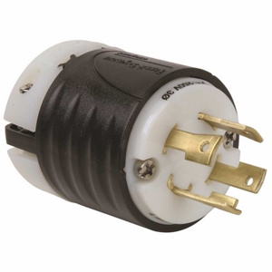 Pass & Seymour Turnlok® Series Locking Plugs L15-30P 3P4W Black/White