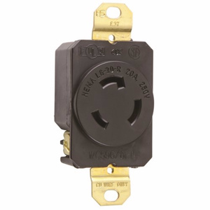 Pass & Seymour Turnlok® Series Locking Receptacles L6-20R Black