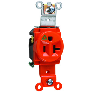 Pass & Seymour IG5361 Series Single Receptacles 20 A 125 V 2P3W 5-20R Commercial Orange