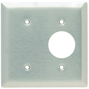 Pass & Seymour Standard Blank Round Hole Wallplates 2 Gang 1.406 in Metallic Stainless Steel 302/304 Device