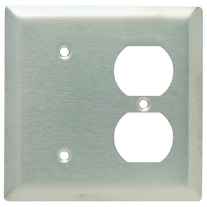 Pass & Seymour Standard Blank Duplex Wallplates 2 Gang Metallic Stainless Steel 302/304 Device