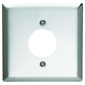 Pass & Seymour Standard Round Hole Wallplates 2 Gang 1.5625 in Metallic Stainless Steel 302/304 Device