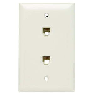 Pass & Seymour Standard Telephone Faceplates 2 RJ11/RJ14 Light Almond
