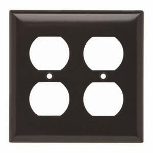 Pass & Seymour Standard Duplex Wallplates 2 Gang Brown Plastic Device