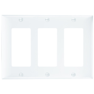 Pass & Seymour Standard Decorator Wallplates 3 Gang White Plastic Device