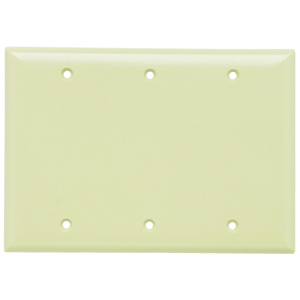 Pass & Seymour Standard Blank Wallplates 3 Gang Ivory Plastic Box