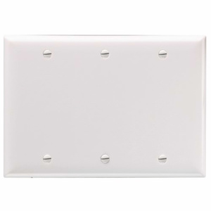 Pass & Seymour Standard Blank Wallplates 3 Gang White Plastic Box