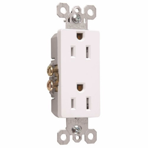 Pass & Seymour 885 Series Duplex Receptacles 15 A 125 V 2P3W 5-15R Residential Radiant® Tamper-resistant White