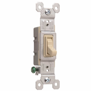 Pass & Seymour SPST Toggle Light Switches 15 A Ivory 120 V