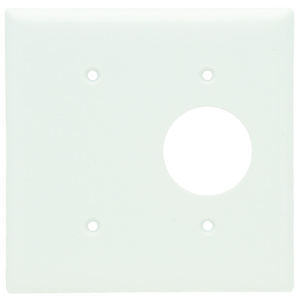 Pass & Seymour Standard Blank Round Hole Wallplates 2 Gang 1.406 in White Plastic Device