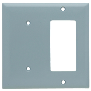 Pass & Seymour Standard Blank Decorator Wallplates 2 Gang Gray Plastic Device
