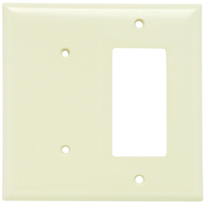 Pass & Seymour Standard Blank Decorator Wallplates 2 Gang Light Almond Plastic Device